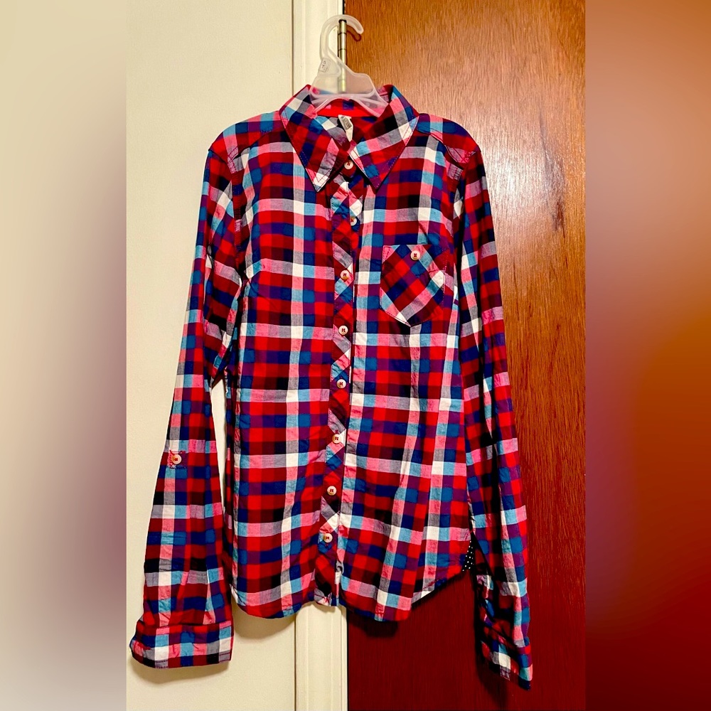 Tjmaxx multicolor plaid shirt